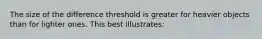 The size of the difference threshold is greater for heavier objects than for lighter ones. This best illustrates: