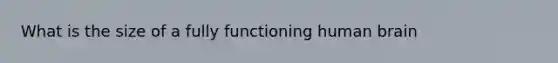 What is the size of a fully functioning human brain