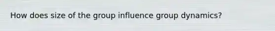 How does size of the group influence group dynamics?