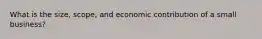 What is the size, scope, and economic contribution of a small business?