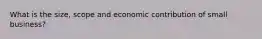 What is the size, scope and economic contribution of small business?