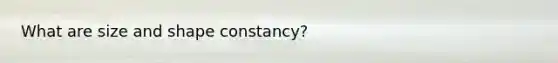 What are size and shape constancy?