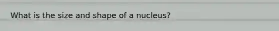 What is the size and shape of a nucleus?