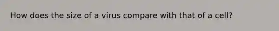 How does the size of a virus compare with that of a cell?