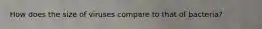 How does the size of viruses compare to that of bacteria?