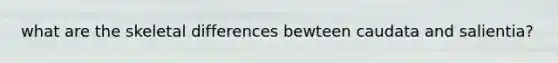 what are the skeletal differences bewteen caudata and salientia?