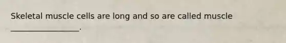 Skeletal muscle cells are long and so are called muscle _________________.