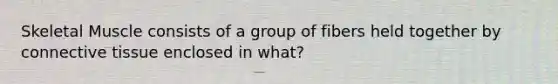 Skeletal Muscle consists of a group of fibers held together by connective tissue enclosed in what?