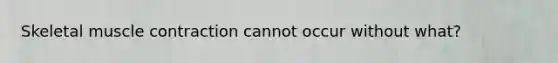Skeletal muscle contraction cannot occur without what?