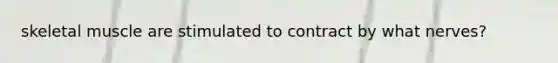skeletal muscle are stimulated to contract by what nerves?