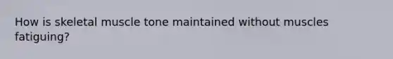 How is skeletal muscle tone maintained without muscles fatiguing?