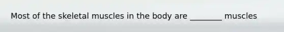 Most of the skeletal muscles in the body are ________ muscles