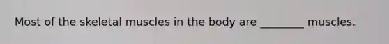 Most of the skeletal muscles in the body are ________ muscles.