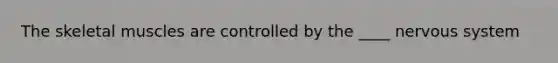 The skeletal muscles are controlled by the ____ nervous system