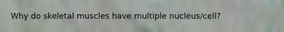 Why do skeletal muscles have multiple nucleus/cell?