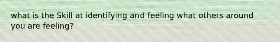 what is the Skill at identifying and feeling what others around you are feeling?