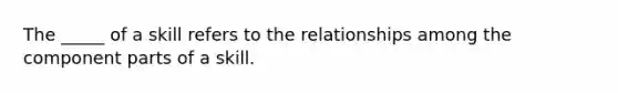 The _____ of a skill refers to the relationships among the component parts of a skill.