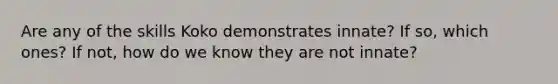 Are any of the skills Koko demonstrates innate? If so, which ones? If not, how do we know they are not innate?
