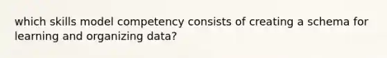 which skills model competency consists of creating a schema for learning and organizing data?