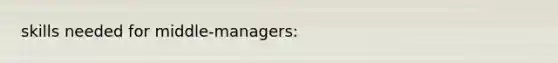 skills needed for middle-managers: