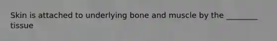 Skin is attached to underlying bone and muscle by the ________ tissue