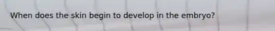 When does the skin begin to develop in the embryo?