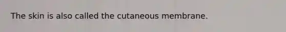 The skin is also called the cutaneous membrane.