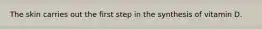 The skin carries out the first step in the synthesis of vitamin D.