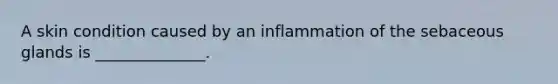 A skin condition caused by an inflammation of the sebaceous glands is ______________.