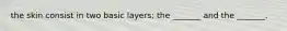 the skin consist in two basic layers; the _______ and the _______.