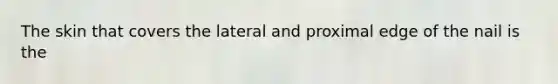 The skin that covers the lateral and proximal edge of the nail is the