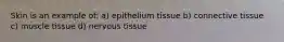 Skin is an example of: a) epithelium tissue b) connective tissue c) muscle tissue d) nervous tissue
