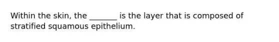 Within the skin, the _______ is the layer that is composed of stratified squamous epithelium.