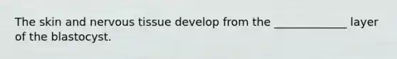 The skin and nervous tissue develop from the _____________ layer of the blastocyst.