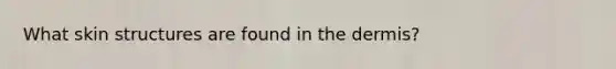 What skin structures are found in the dermis?