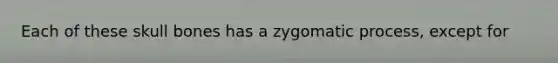 Each of these skull bones has a zygomatic process, except for