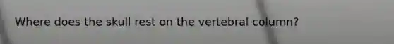 Where does the skull rest on the vertebral column?