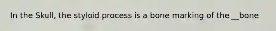 In the Skull, the styloid process is a bone marking of the __bone