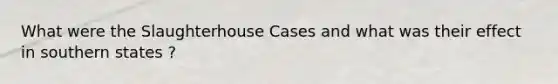 What were the Slaughterhouse Cases and what was their effect in southern states ?