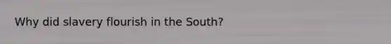 Why did slavery flourish in the South?