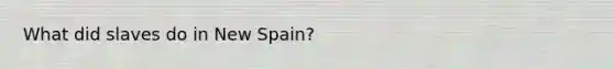 What did slaves do in New Spain?