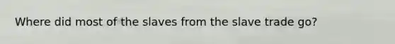 Where did most of the slaves from the slave trade go?