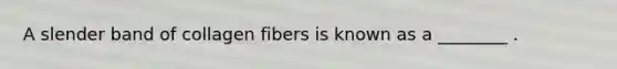 A slender band of collagen fibers is known as a ________ .