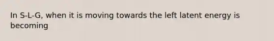 In S-L-G, when it is moving towards the left latent energy is becoming