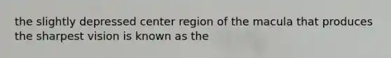 the slightly depressed center region of the macula that produces the sharpest vision is known as the