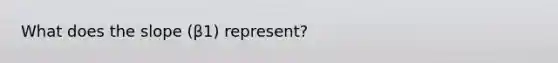 What does the slope (β1) represent?