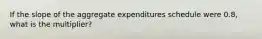 If the slope of the aggregate expenditures schedule were 0.8, what is the multiplier?