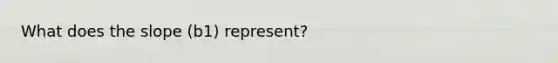 What does the slope (b1) represent?