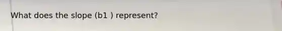 What does the slope ​(b1 ​) ​represent?