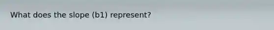 What does the slope ​(b1​) ​represent?